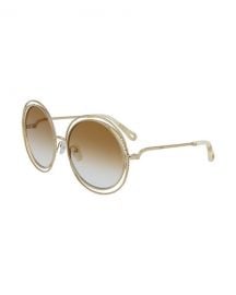 Chloe Round Concentric Metal Sunglasses at Neiman Marcus